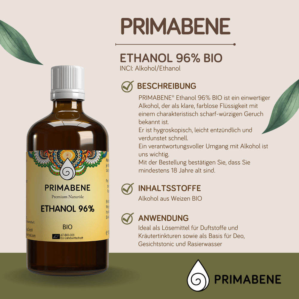 Bild von Ethanol 96% Bio , unvergällt und versteuert
